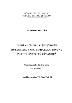 Luận văn thạc sĩ đánh giá tài nguyên đất cho phát triển nông nghiệp huyện núi thành tỉnh quảng nam