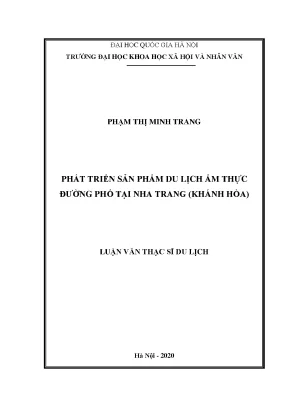Luận văn thạc sĩ phát triển sản phẩm du lịch ẩm thực tại nha trang khánh hòa