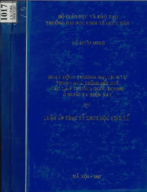Luận văn hoạt động thương mại dịch vụ trong qúa trình đổi mới các lâm trường quốc doanh ở nước ta hiện nay