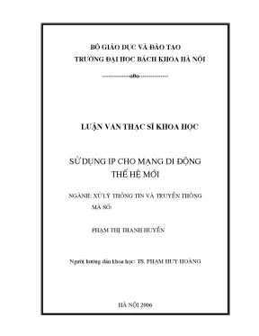 Luận văn thạc sĩ khoa học sử dụng ip cho mạng di động thế hệ mới