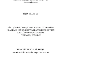 Luận văn thạc sĩ xây dựng chiến lược kinh doanh tại agribank chi nhánh khu công nghiệp tân thành brvt