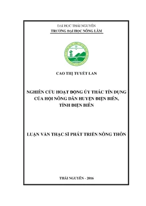 Luận văn thạc sĩ nghiên cứu hoạt động ủy thác tín dụng của hội nông dân huyện điện biên tỉnh điện biên