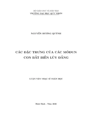 Luận văn thạc sĩ các đặc trưng của các môđun con bất biến lũy đẳng