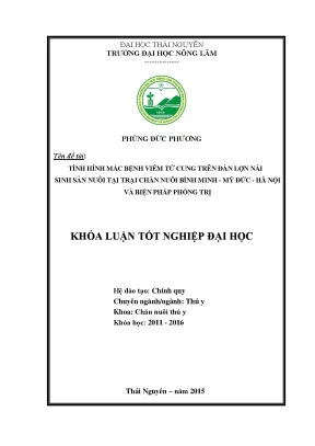 Luận văn thạc sĩ tình hình mắc bệnh viêm tử cung trên đàn lợn nái sinh sản nuôi tại trại chăn nuôi bình minh mỹ đức hà nội và biện pháp phòng trị