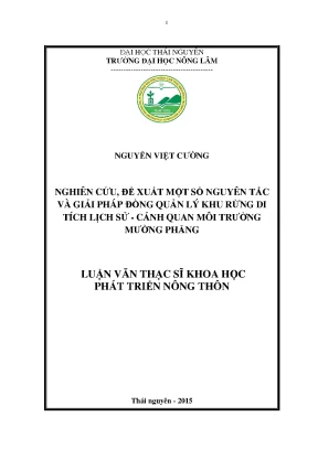 Luận văn thạc sĩ nghiên cứu đề xuất một số nguyên tắc và giải pháp đồng quản lý rừng di tích lịch sử cảnh quan môi trường mường phăng