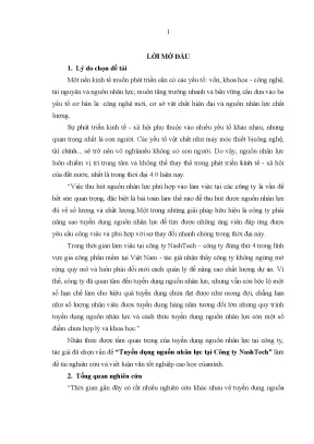 Luận văn tuyển dụng nguồn nhân lực tại công ty nashtech