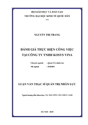 Luận văn đánh giá thực hiện công việc tại công ty tnhh kosy vina