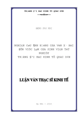 Luận văn nghiên cứu ảnh hưởng của vốn xã hội đến việc làm của sinh viên tốt nghiệp trường đại học kinh tế quốc dân