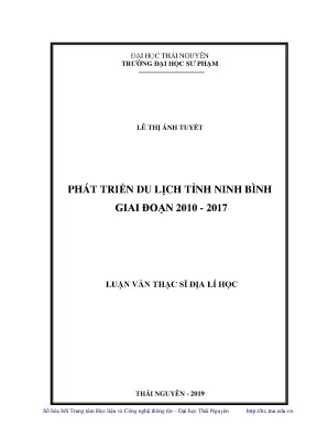 Luận văn thạc sĩ phát triển du lịch tỉnh ninh bình giai đoạn 2010 2017