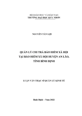 Luận văn thạc sĩ quản lý chi trả bảo hiểm xã hội tại bảo hiểm xã hội huyện an lão tỉnh bình định