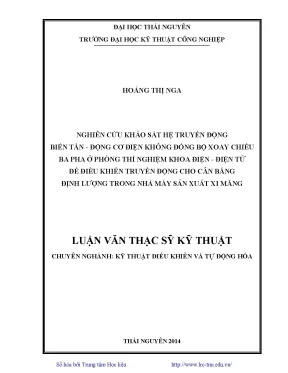Luận văn thạc sĩ nghiên cứu khảo sát hệ truyền động biến tần động cơ điện không đồng bộ xoay chiều ba pha ở phòng thí nghiệm khoa điện điện tử để điều khiển truyền độn