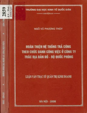 Luận văn hoàn thiện hệ thống trả công theo chức danh công việc ở công ty trắc địa bản đồ bộ quốc phòng