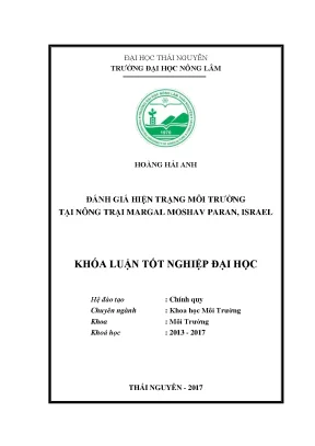 Luận văn đánh giá hiện trạng môi trường tại nông trại margal moshav paran israel