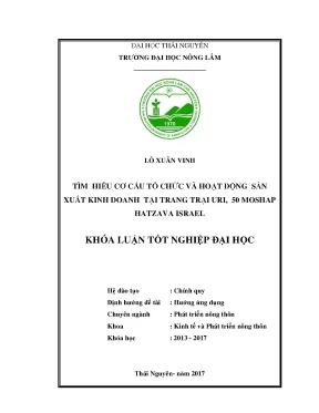 Luận văn thạc sĩ tìm hiểu cơ cấu tổ chức và hoạt động sản xuất kinh doanh tại trang trại uri 50 moshap hatzava israel