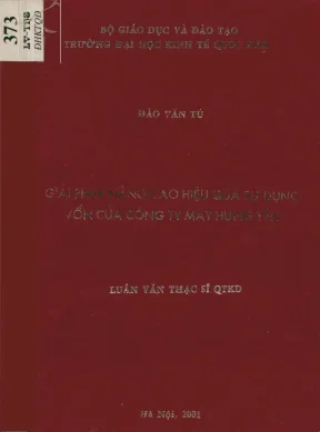Luận văn giải pháp nâng cao hiệu quả sử dụng vốn của công ty may hưng yên