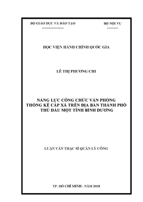 Luận văn thạc sĩ năng lực công chức văn phòng thống kê cấp xã trên địa bàn thành phố thủ dầu một tỉnh bình dương