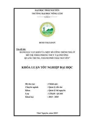 Luận văn thạc sĩ đánh giá vận khí của một số công trình nhà ở đô thị theo phong thủy tại phường quang trung thành phố thái nguyên