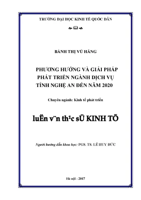 Luận văn phương hướng và giải pháp phát triển ngành dịch vụ tỉnh nghệ an đến năm 2020