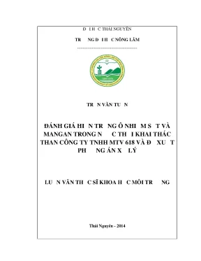 Luận văn thạc sĩ đánh giá hiện trạng ô nhiễm sắt và manga trong nước thải khai thác than công ty tách nhiệm hữu hạn mtv 618 và đề xuất phương án xử lý