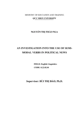 Luận văn thạc sĩ an investigation into the use of semimodal verbs in political news