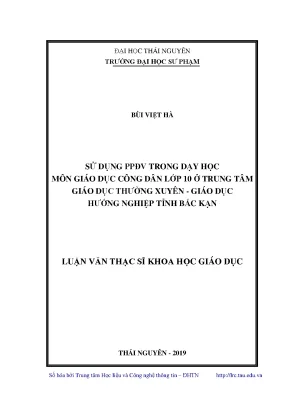 Luận văn thạc sĩ sử dụng phương pháp đóng vai trong dạy học môn giáo dục công dân lớp 10 ở trung tâm giáo dục thường xuyên giáo dục hướng nghiệp tỉnh bắc kạn