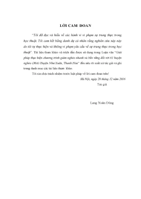 Luận văn giải pháp thực hiện chương trình hỗ trợ giảm nghèo nhanh và bền vững đối với 61 huyện nghèo 30a huyện như xuân thanh hóa