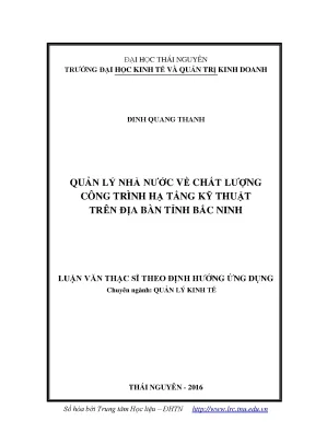 Luận văn thạc sĩ quản lý nhà nước về chất lượng công trình hạ tầng kỹ thuật trên địa bàn tỉnh bắc ninh
