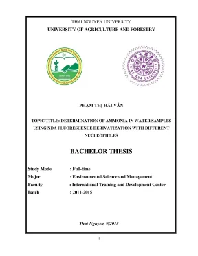 Luận văn thạc sĩ determination of ammonia in water samples using nda fluorescence derivatization with different nucleophiles