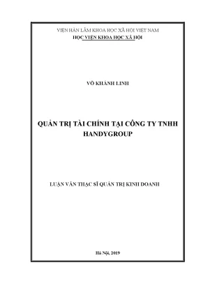 Luận văn thạc sĩ quản trị tài chính tại công ty tnhh handygroup