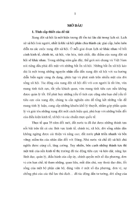 Luận văn thạc sĩ nguy cơ xung đột xã hội trên địa bàn tỉnh bình định và giải pháp phòng ngừa