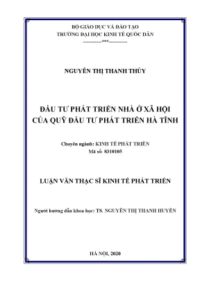 Luận văn đầu tư phát triển nhà ở xã hội của quỹ đầu tư phát triển hà tĩnh