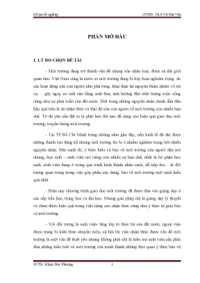 Luận văn tốt nghiệp khảo sát hiện trạng truyền thông môi trường tại trường đại học kỹ thuật công nghệ thành phố hồ chí minh và nâng cao hiệu quả công tác truyền thông môi trường