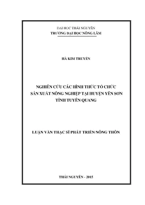 Luận văn thạc sĩ nghiên cứu các hình thức tổ chức sản xuất nông nghiệp tại huyện yên sơn tỉnh tuyên quang