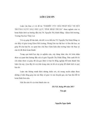 Luận văn thạc sĩ nghiên cứu giải pháp bảo vệ môi trường nước đảo phú quý tỉnh bình thuận