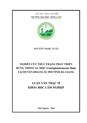 Luận văn thạc sĩ nghiên cứu thực trạng phát triển rừng trồng sa mộc cunninghamia lanceota hook tại huyện hoàng su phì tỉnh hà giang