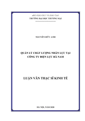 Luận văn thạc sĩ quản lý chất lượng nhân lực tại công ty điện lực hà nam