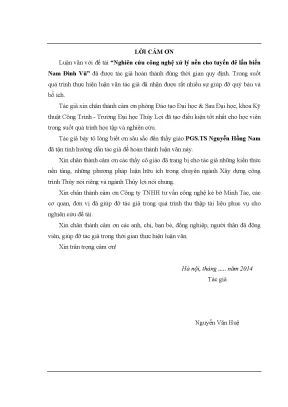 Luận văn thạc sĩ nghiên cứu công nghệ xử lý nền cho tuyến đê lấn biển nam đình vũ
