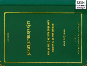 Luận văn hiệu quả kinh tế từ mô hình cánh đồng mẫu lớn ở tỉnh hà nam