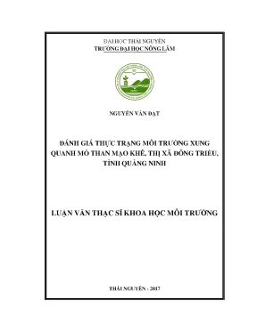 Luận văn đánh giá thực trạng môi trường xung quanh mỏ than mạo khê thị xã đông triều tỉnh quảng ninh