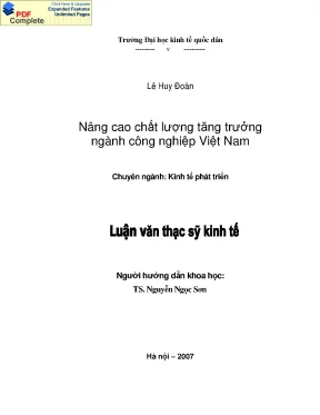 Luận văn nâng cao chất lượng tăng trưởng ngành công nghiệp việt nam