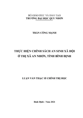 Luận văn thạc sĩ thực hiện chính sách an sinh xã hội ở thị xã an nhơn tỉnh bình định