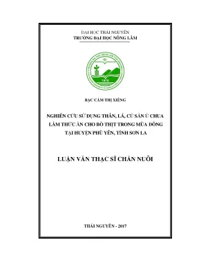 Luận văn nghiên cứu sử dụng thân lá củ sắn ủ chua làm thức ăn cho bò thịt trong mùa đông tại huyện phù yên tỉnh sơn la