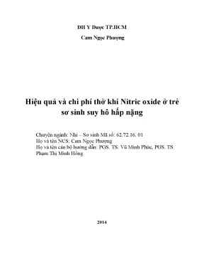 Luận văn thạc sĩ hiệu quả và chi phí thở khí nitric oxide ở trẻ sơ sinh suy hô hấp nặng