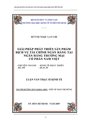 Luận văn thạc sĩ giải pháp phát triển sản phẩm dịch vụ tài chính ngân hàng tại ngân hàng thương mại cổ phần nam việt