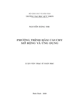 Luận văn thạc sĩ phương trình hàm cauchy mở rộng và ứng dụng