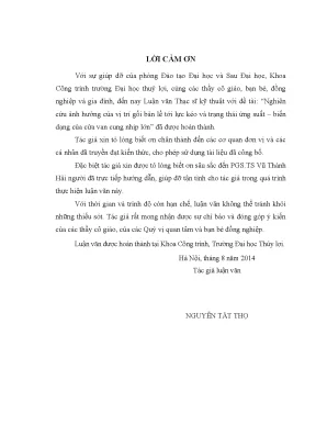 Luận văn thạc sĩ nghiên cứu ảnh hưởng của vị trí gối bản lề tới lực kéo và trạng thái ứng suất biến dạng của cửa van cung nhịp lớn