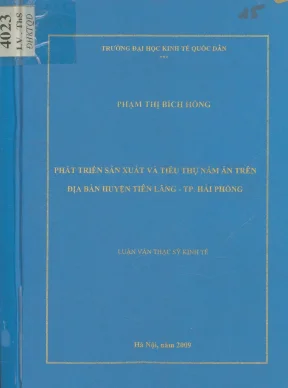 Luận văn phát triển sản xuất và tiêu thụ nấm ăn trên địa bàn huyện tiên lãng tp hải phòng