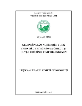 Luận văn giải pháp giảm nghèo bền vững theo tiêu chí nghèo đa chiều tại huyện phú bình tỉnh thái nguyên