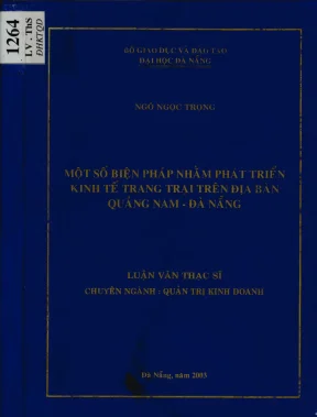 Luận văn một số biện pháp nhằm phát triển kinh tế trang trại trên địa bàn quảng nam đà nẵng