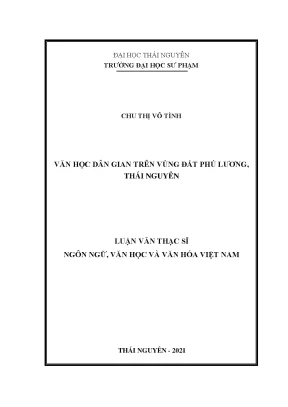 Luận văn thạc sĩ văn học dân gian trên vùng đất phú lương thái nguyên